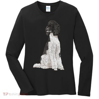 Sitting Dog Poodle Women's Long Sleeve Shirt