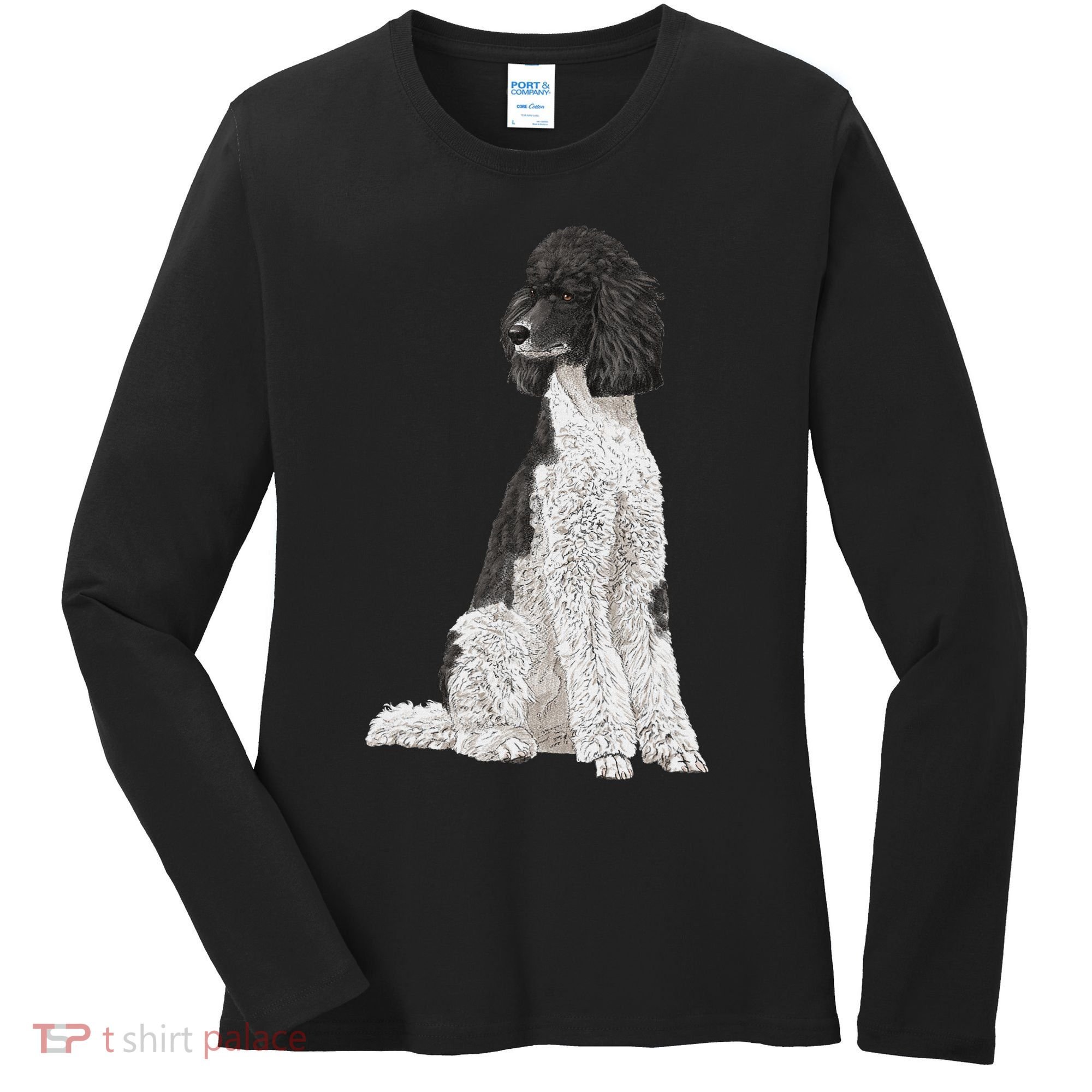 Sitting Dog Poodle Women's Long Sleeve Shirt