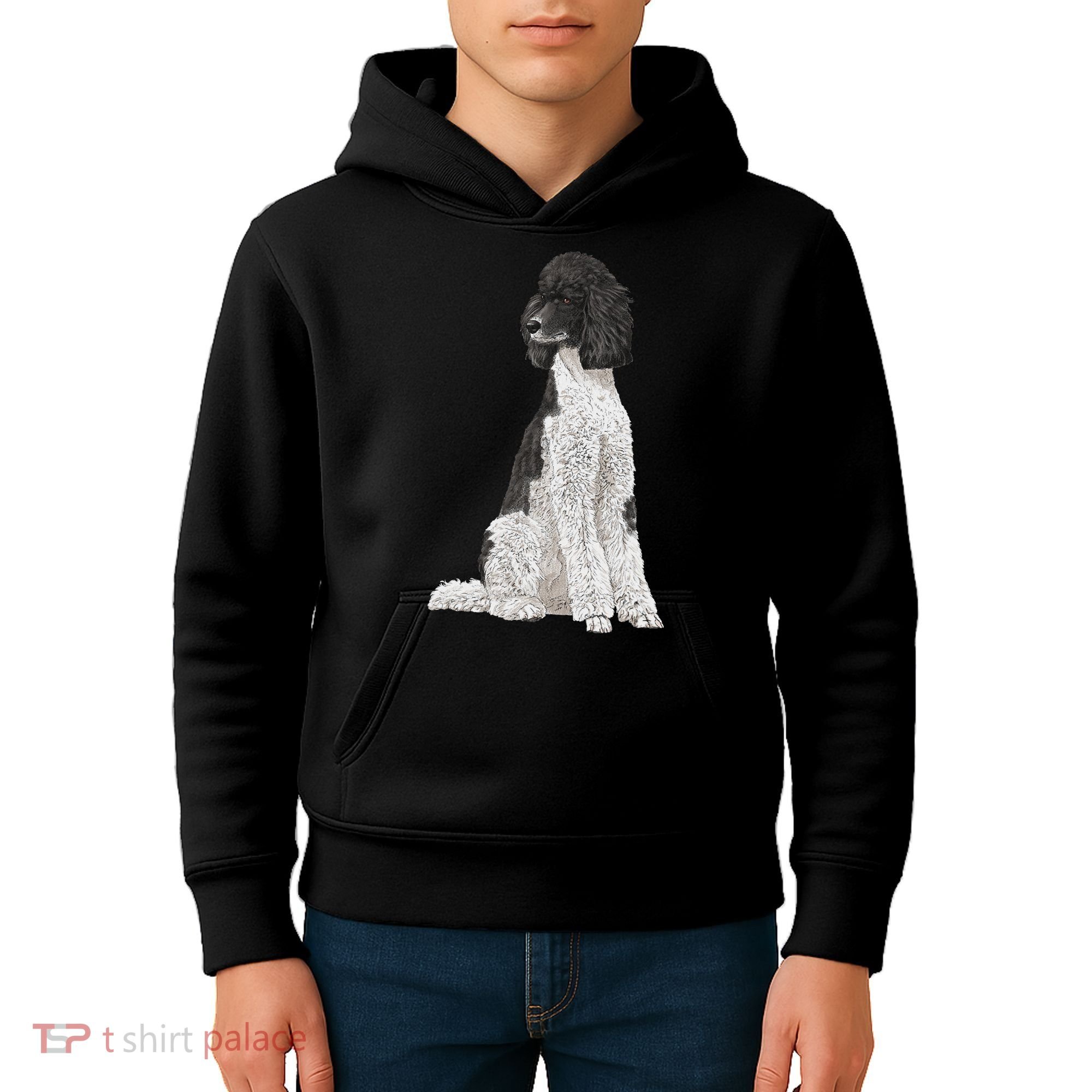 Sitting Dog Poodle Kids Hoodie