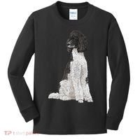 Sitting Dog Poodle Kids Long Sleeve Shirt thumb 0