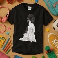 Sitting Dog Poodle Kids T-Shirt thumb 3