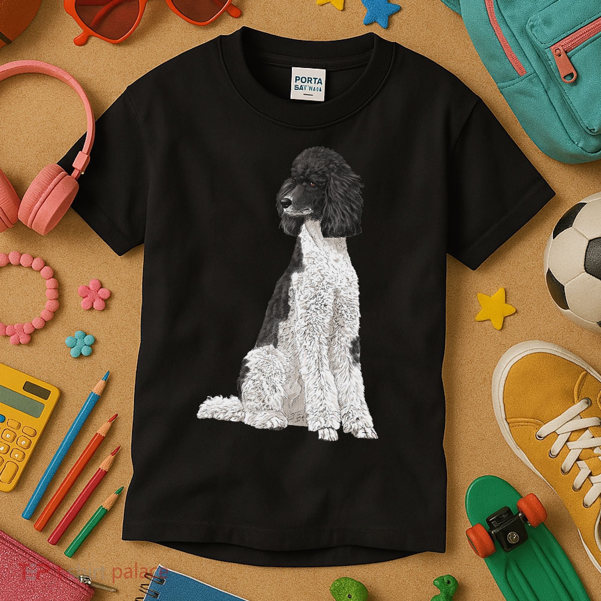 Sitting Dog Poodle Kids T-Shirt