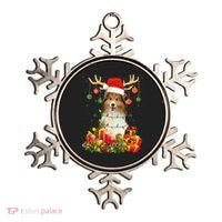 Sheltie Dog Reindeer Santa Hat Christmas Light Xmas Gift Ornament thumb 0