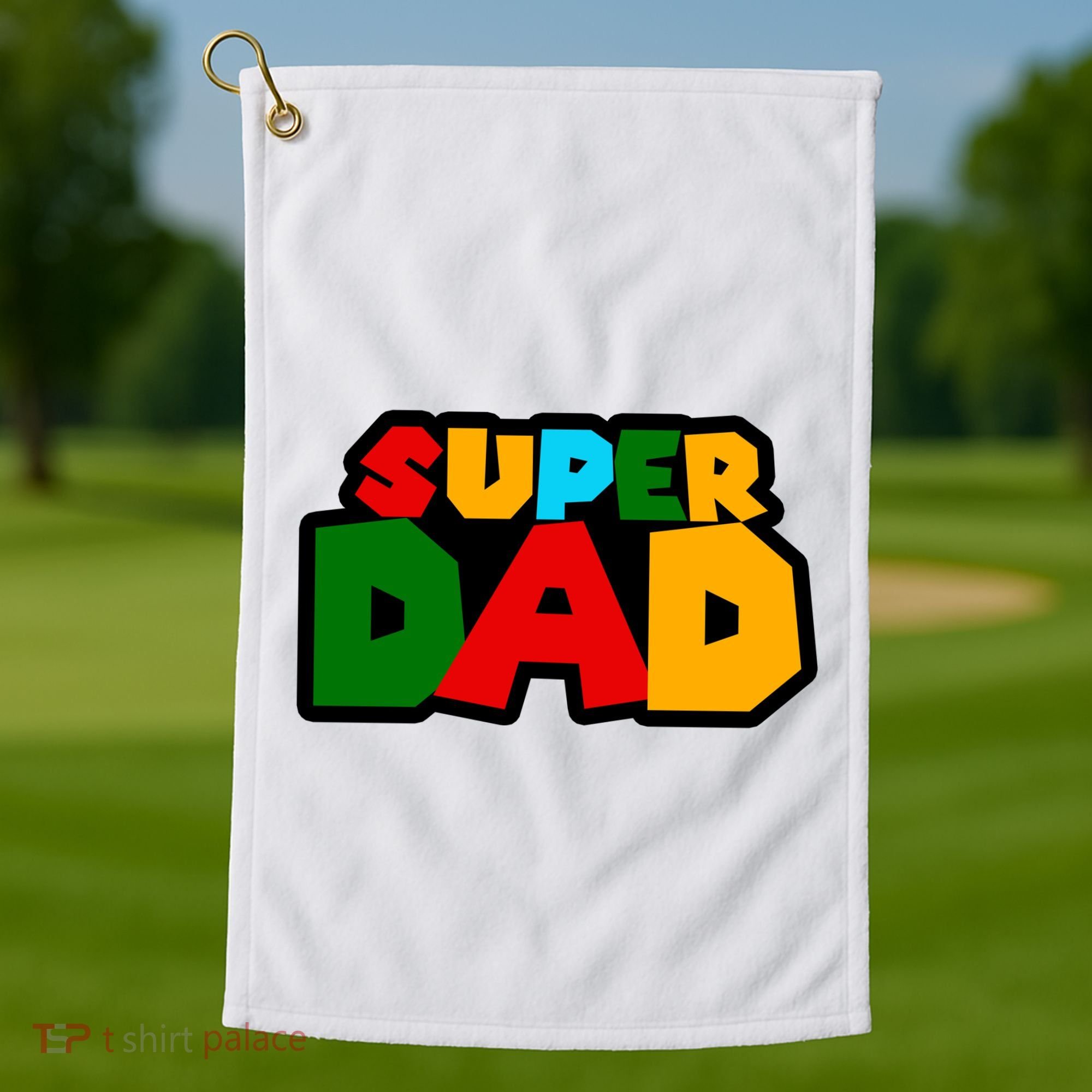 Super Dad Retro Gift Golf Towel