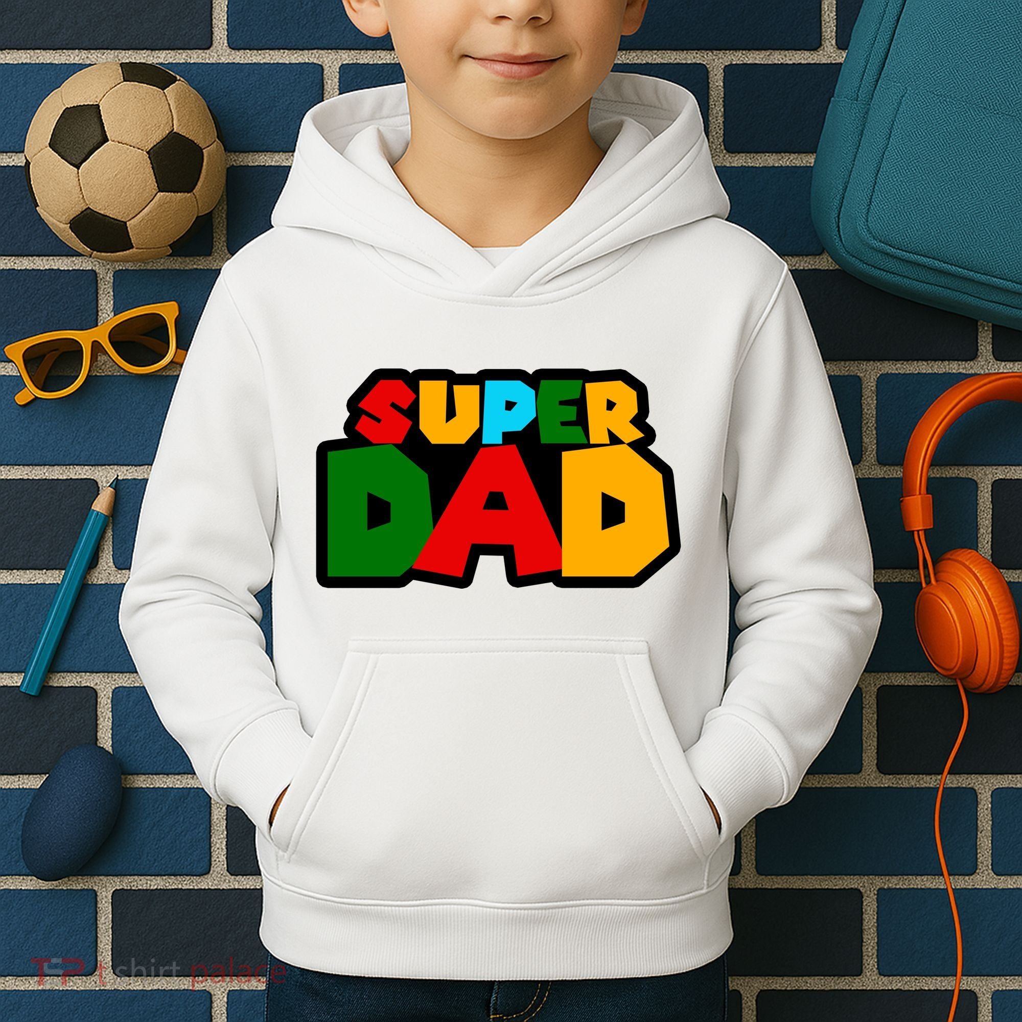 Super Dad Retro Gift Kids Hoodie