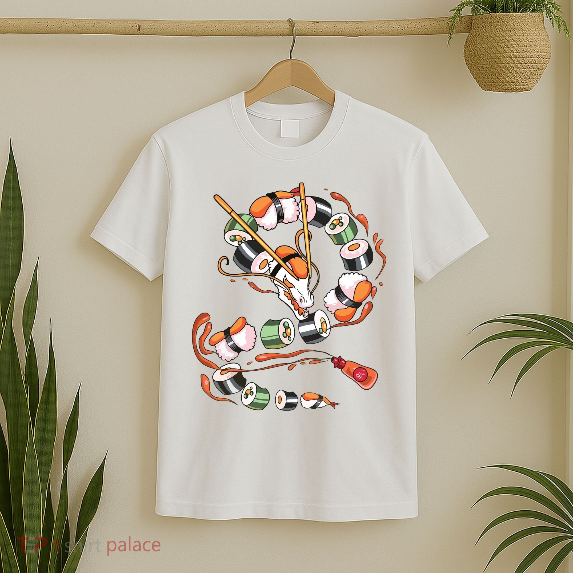 Sushi Dragon Roll Japanese Food Kawaii Dragon Anime Sushi T-Shirt