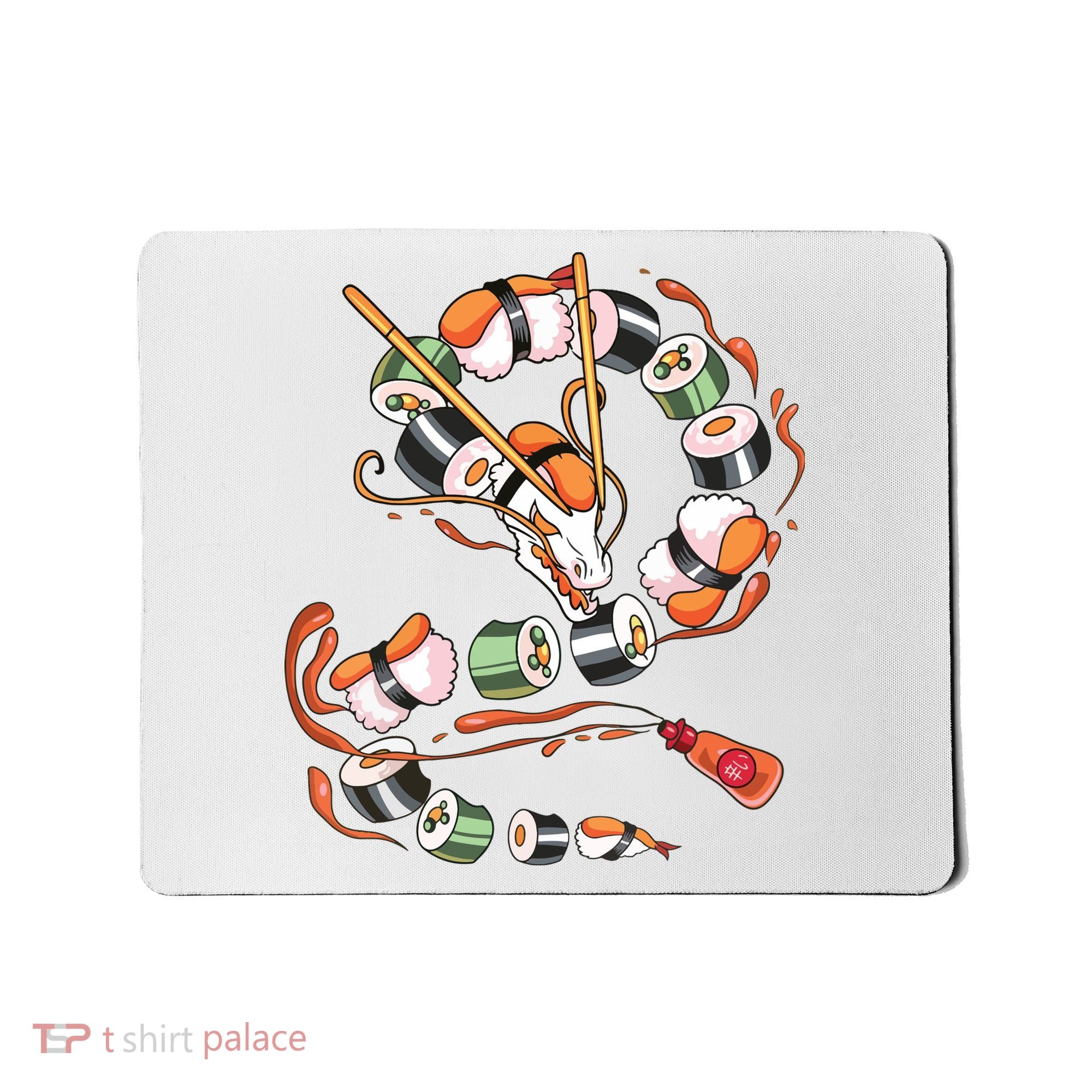 Sushi Dragon Roll Japanese Food Kawaii Dragon Anime Sushi Mousepad