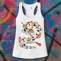 Sushi Dragon Roll Japanese Food Kawaii Dragon Anime Sushi Women's Tank Top thumb 3