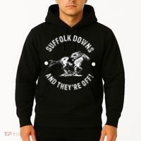 Suffolk Downs Racetrack Horse Racing Fan Equestrian MA Derby Hoodie thumb 2