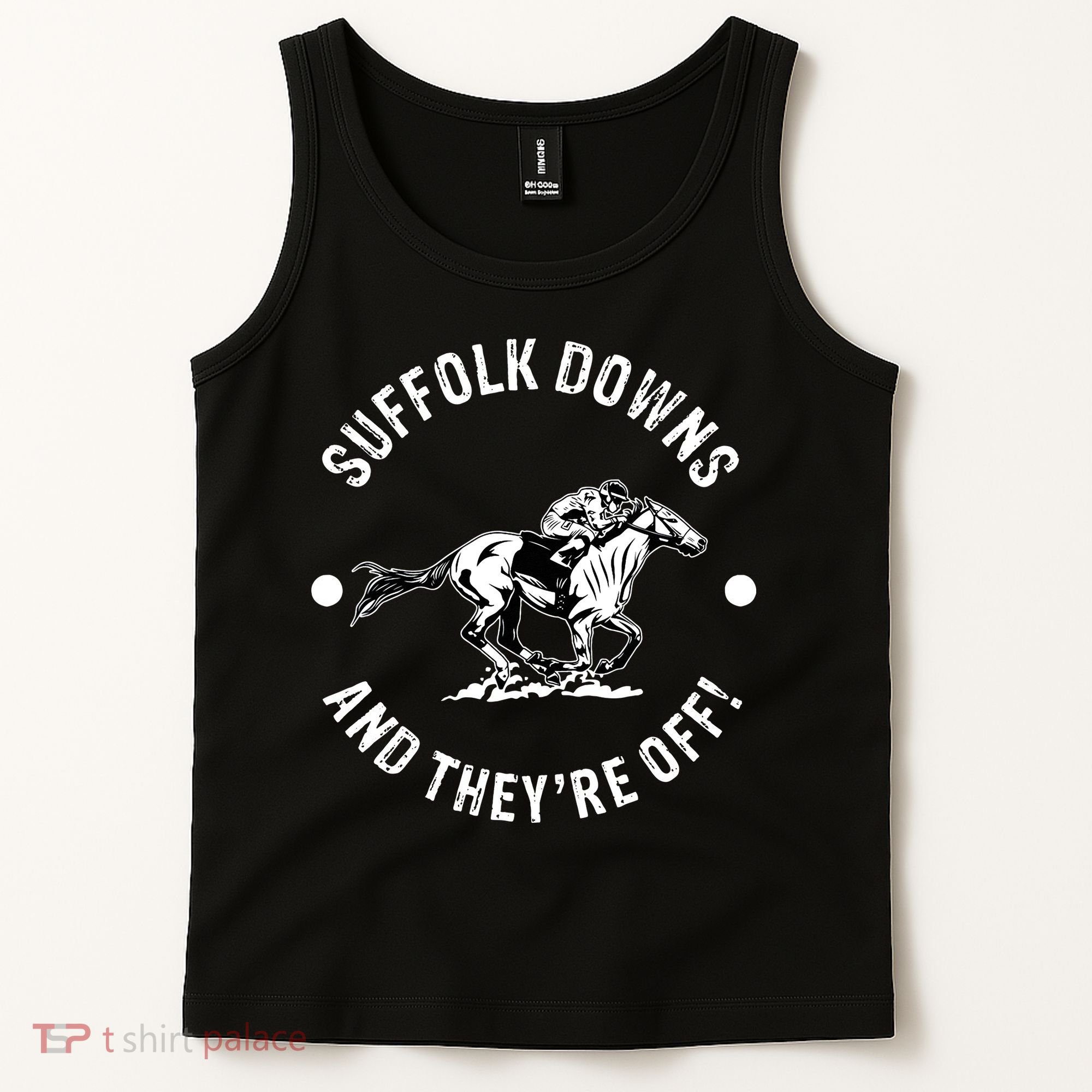 Suffolk Downs Racetrack Horse Racing Fan Equestrian MA Derby Tank Top