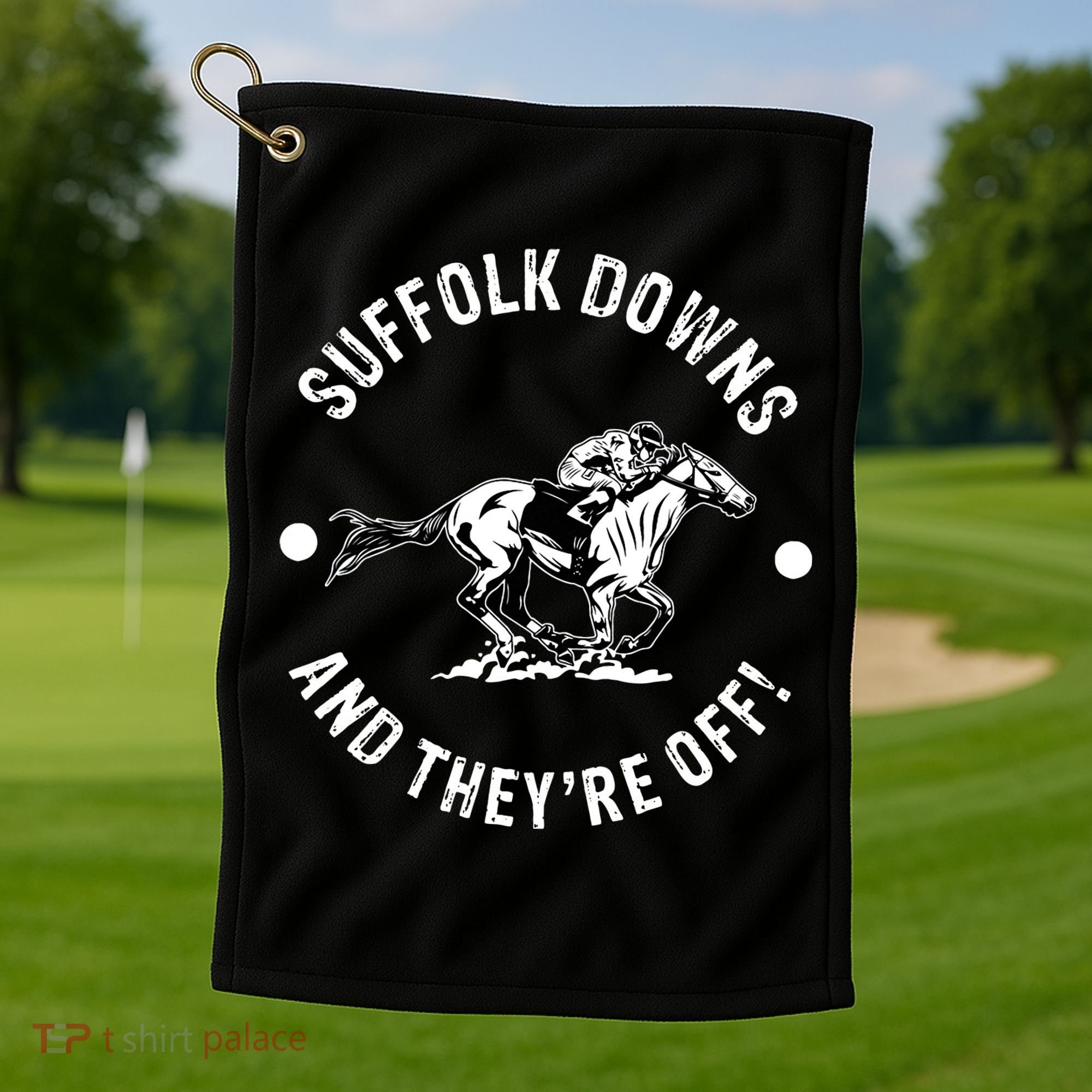 Suffolk Downs Racetrack Horse Racing Fan Equestrian MA Derby Golf Towel