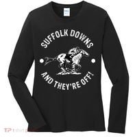 Suffolk Downs Racetrack Horse Racing Fan Equestrian MA Derby Women's Long Sleeve Shirt thumb 0