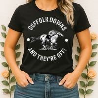 Suffolk Downs Racetrack Horse Racing Fan Equestrian MA Derby Women's T-Shirt thumb 2
