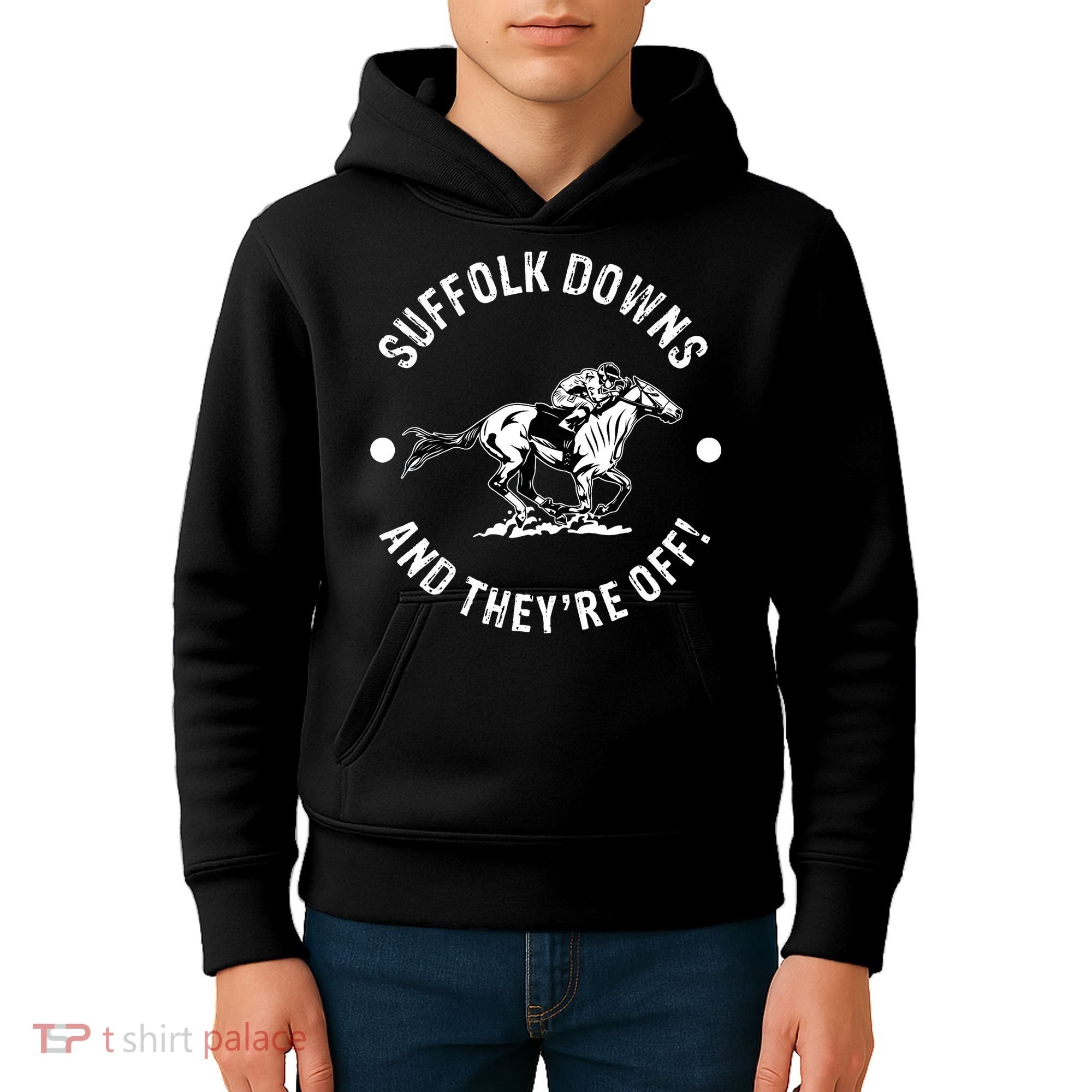 Suffolk Downs Racetrack Horse Racing Fan Equestrian MA Derby Kids Hoodie