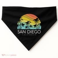San Diego Retro California La Jolla Oceanside Carlsbad Poway USA-Made Doggie Bandana thumb 0