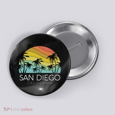 San Diego Retro California La Jolla Oceanside Carlsbad Poway Button