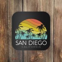 San Diego Retro California La Jolla Oceanside Carlsbad Poway Coaster thumb 0