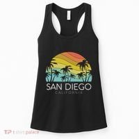 San Diego Retro California La Jolla Oceanside Carlsbad Poway Women's Tank Top thumb 0