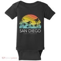 San Diego Retro California La Jolla Oceanside Carlsbad Poway Baby Bodysuit thumb 0
