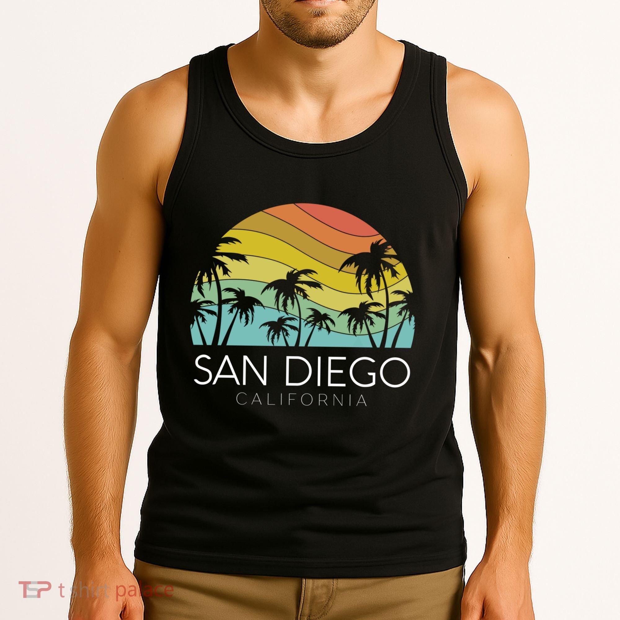 San Diego Retro California La Jolla Oceanside Carlsbad Poway Tank Top