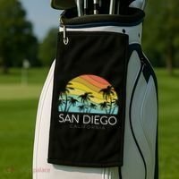 San Diego Retro California La Jolla Oceanside Carlsbad Poway Golf Towel thumb 2