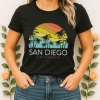 San Diego Retro California La Jolla Oceanside Carlsbad Poway Women's T-Shirt thumb 2