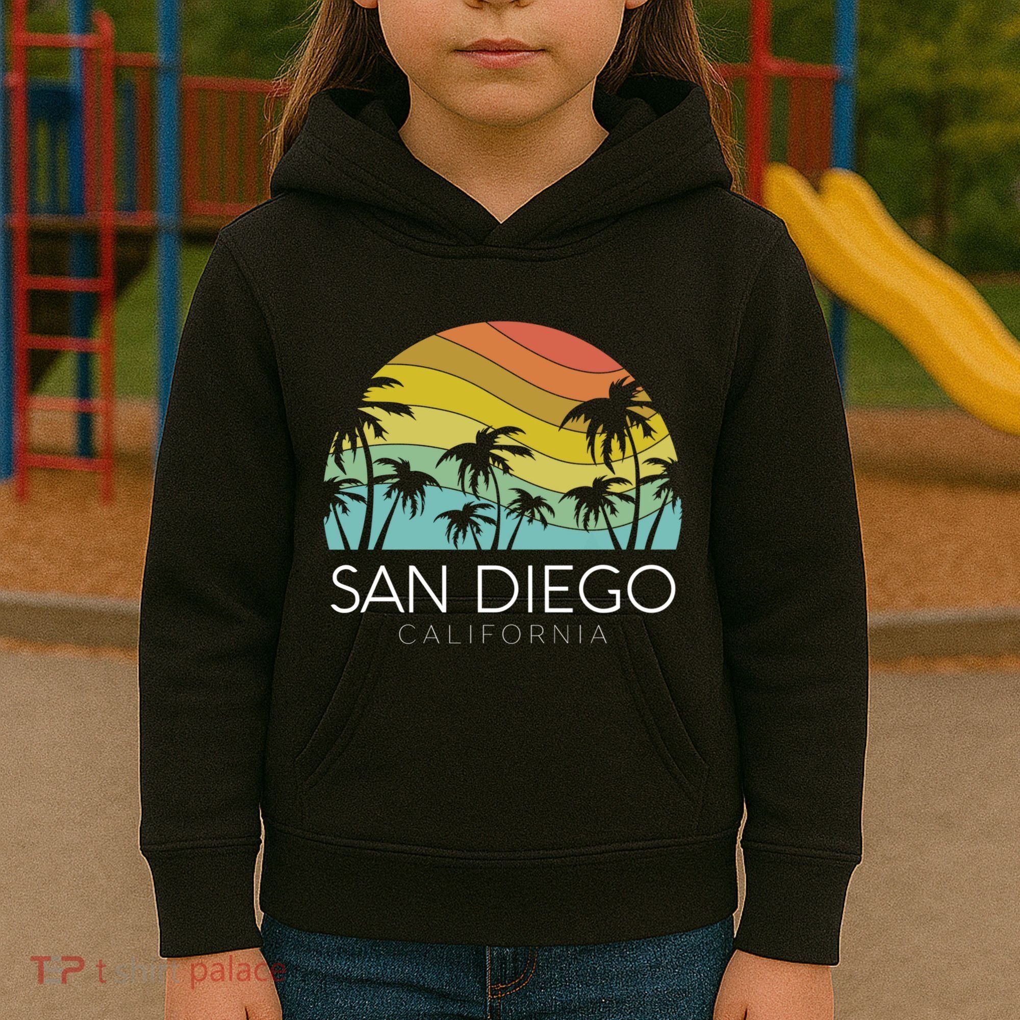 San Diego Retro California La Jolla Oceanside Carlsbad Poway Kids Hoodie