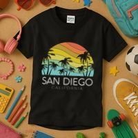 San Diego Retro California La Jolla Oceanside Carlsbad Poway Kids T-Shirt thumb 3