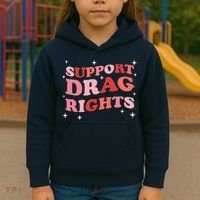 Support Drag Rights Drag Show Supporter Sassy Drag Queen Kids Hoodie thumb 3
