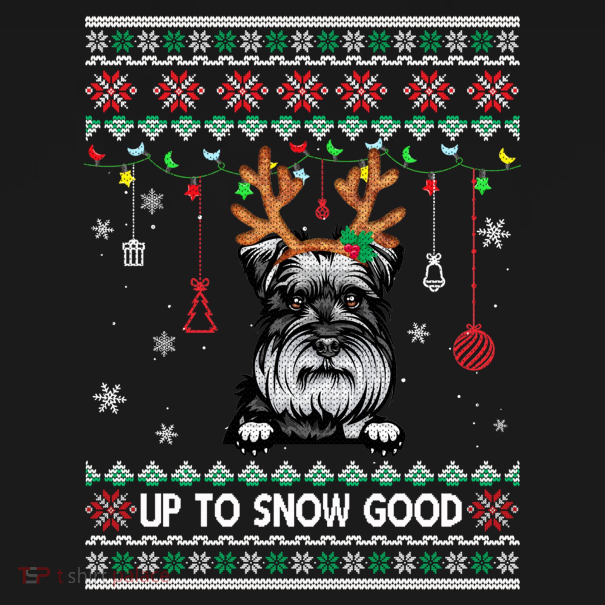 Schnauzer Dog Reindeer Ugly Christmas Xmas Gift Doggie Tank