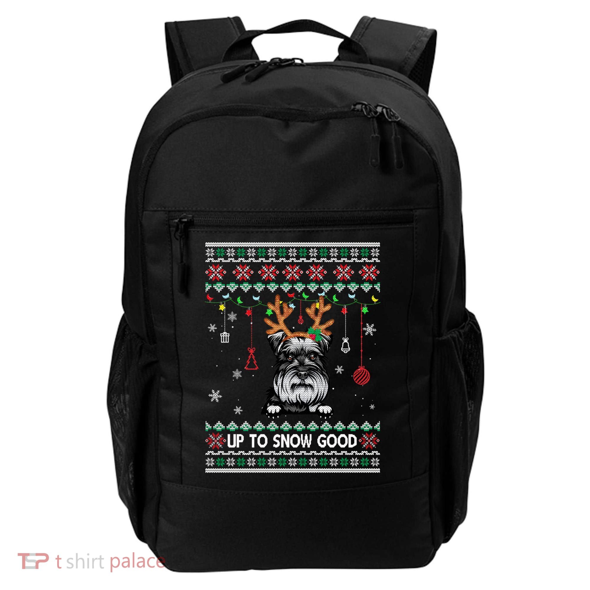 Schnauzer Dog Reindeer Ugly Christmas Xmas Gift Backpack
