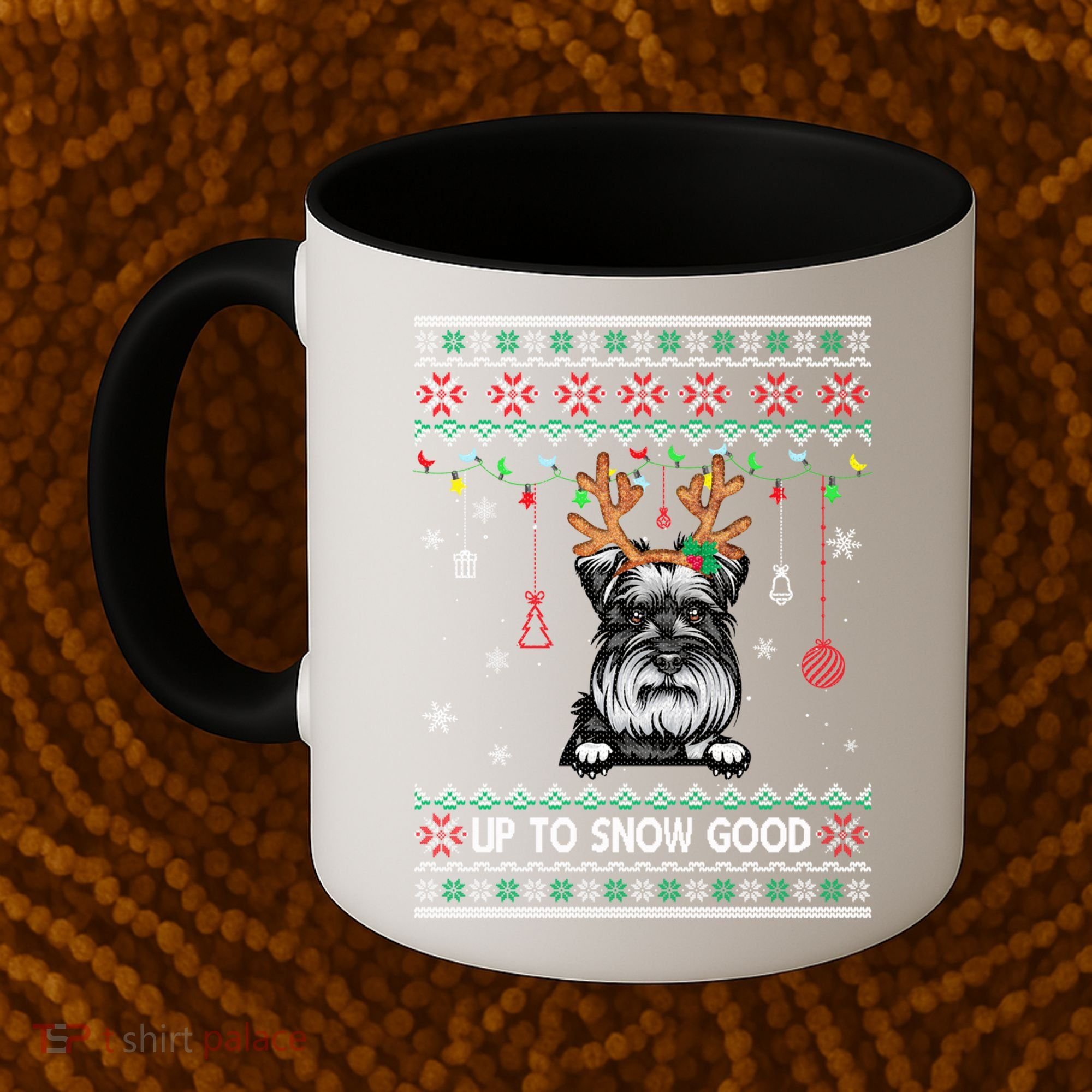 Schnauzer Dog Reindeer Ugly Christmas Xmas Gift Coffee Mug