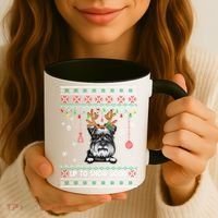 Schnauzer Dog Reindeer Ugly Christmas Xmas Gift Coffee Mug thumb 3