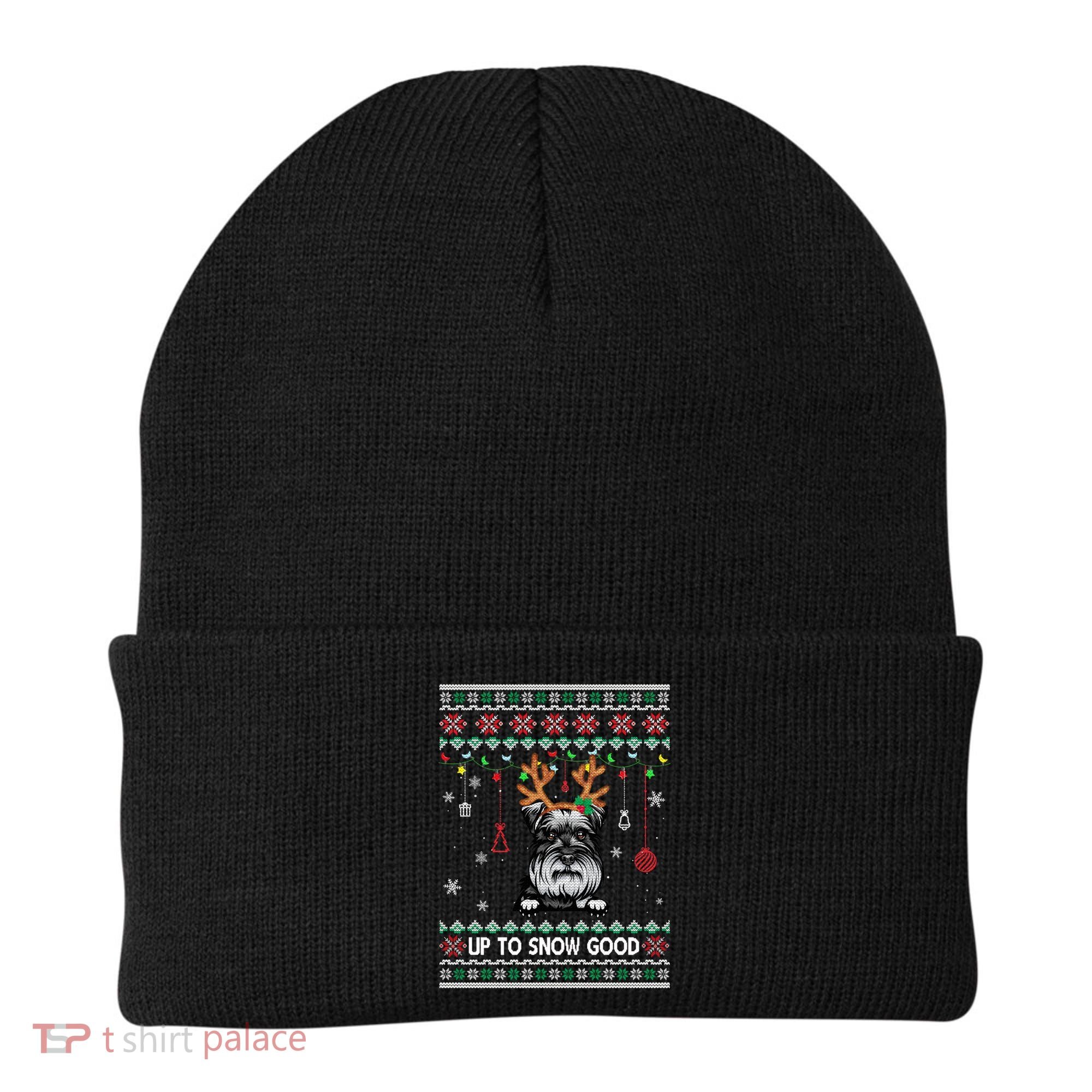 Schnauzer Dog Reindeer Ugly Christmas Xmas Gift Beanie