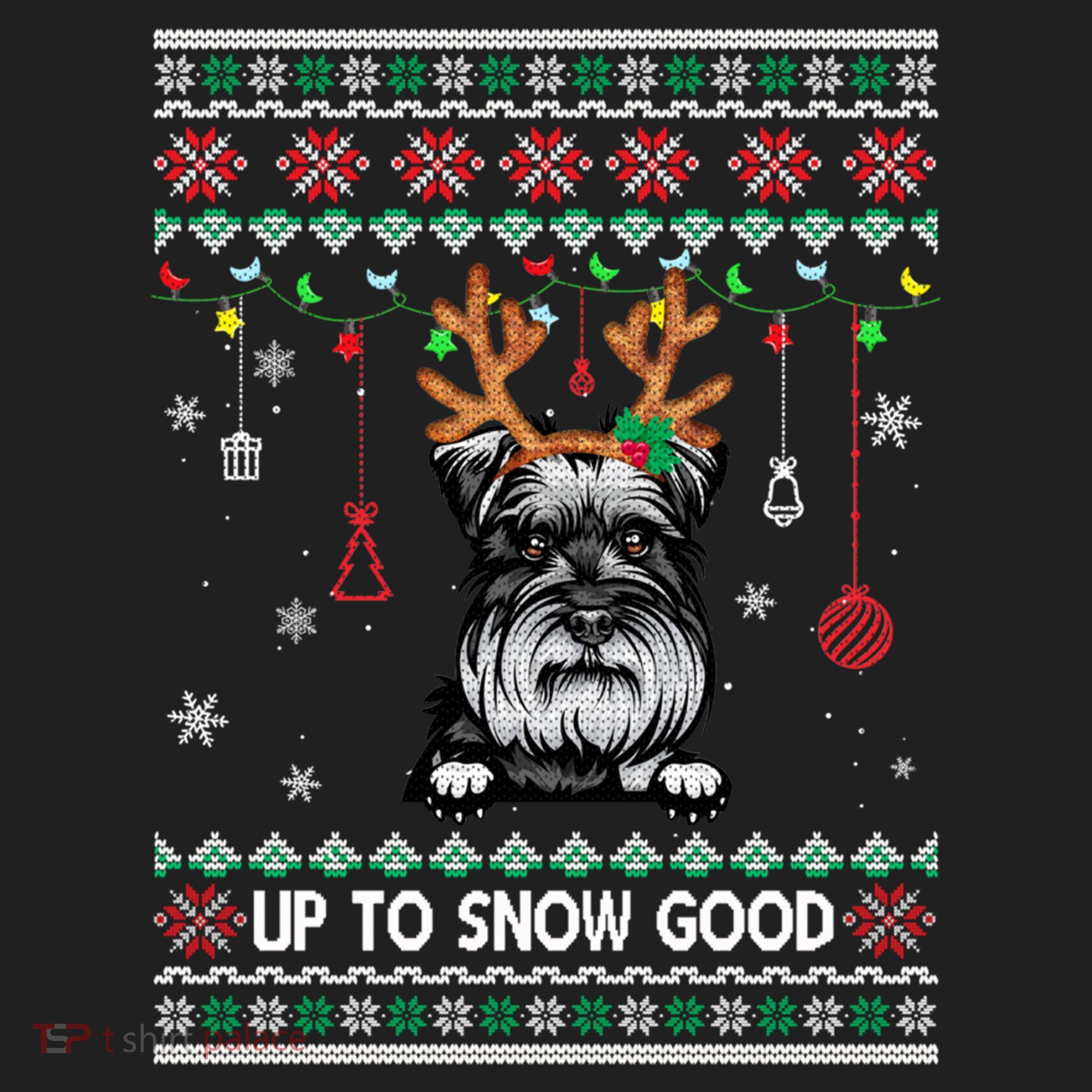 Schnauzer Dog Reindeer Ugly Christmas Xmas Gift Beanie