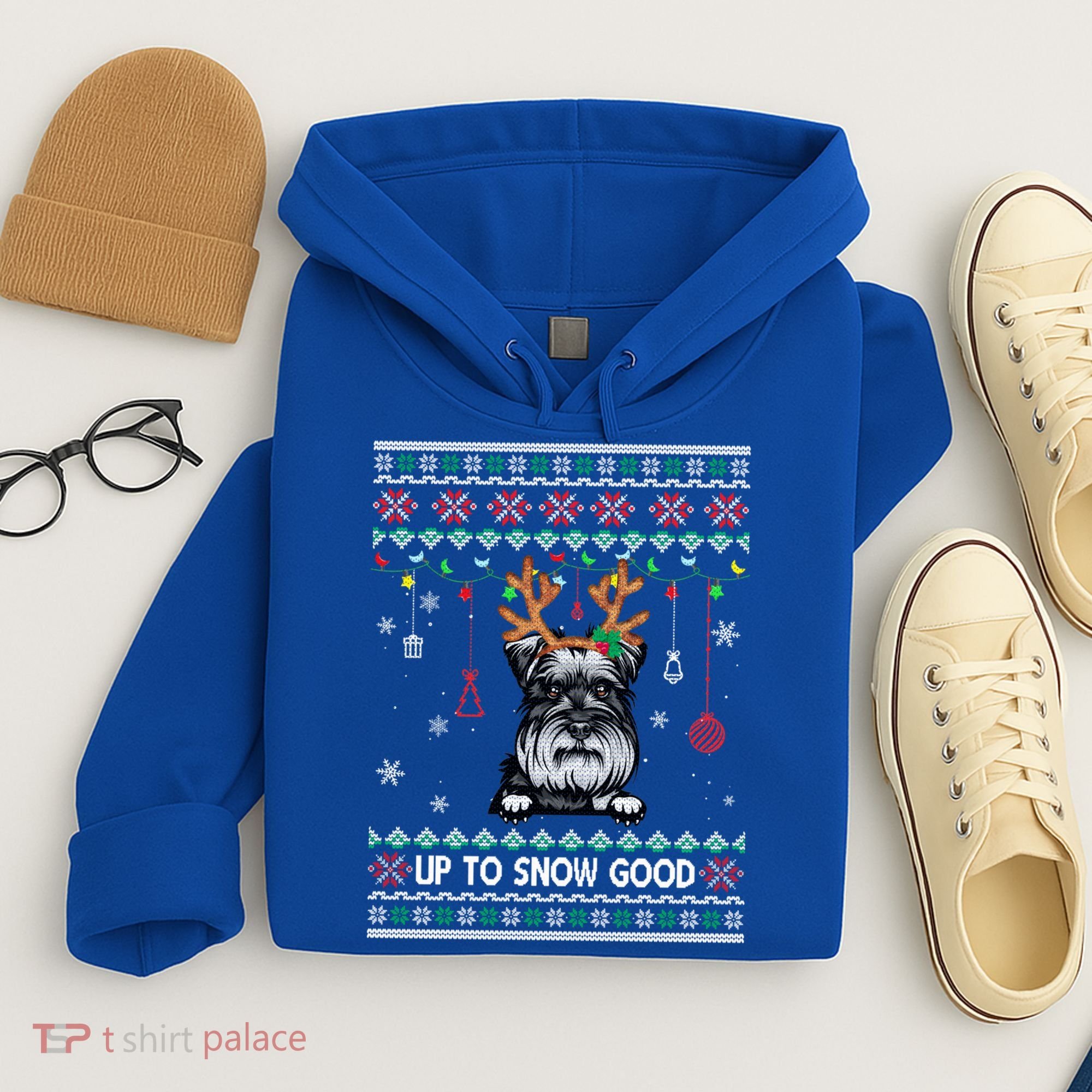 Schnauzer Dog Reindeer Ugly Christmas Xmas Gift Hoodie