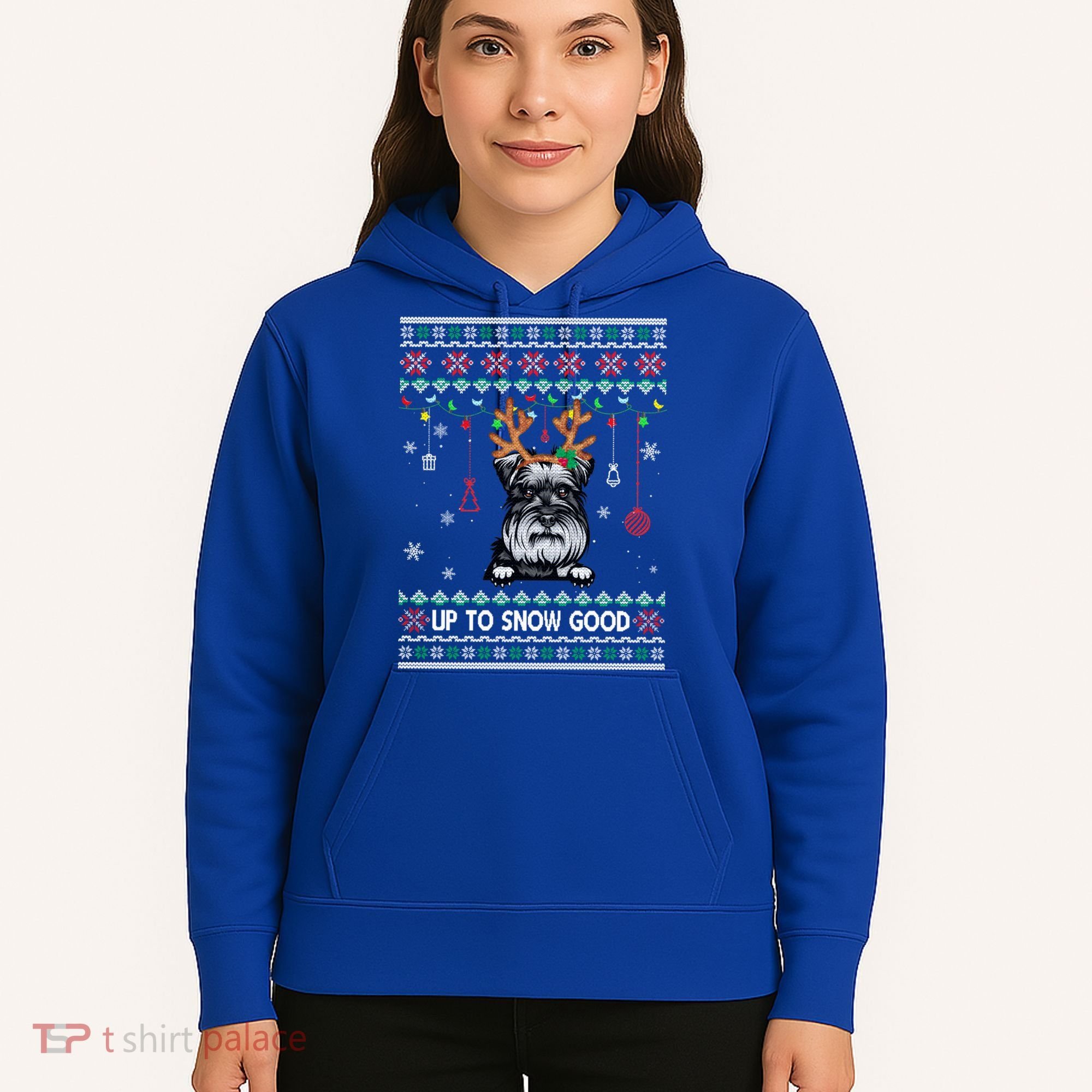 Schnauzer Dog Reindeer Ugly Christmas Xmas Gift Hoodie