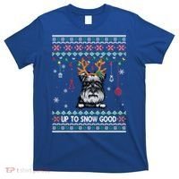Schnauzer Dog Reindeer Ugly Christmas Xmas Gift T-Shirt thumb 0