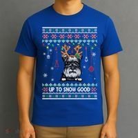 Schnauzer Dog Reindeer Ugly Christmas Xmas Gift T-Shirt thumb 3