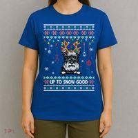 Schnauzer Dog Reindeer Ugly Christmas Xmas Gift T-Shirt thumb 4