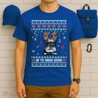 Schnauzer Dog Reindeer Ugly Christmas Xmas Gift T-Shirt thumb 6