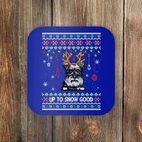 Schnauzer Dog Reindeer Ugly Christmas Xmas Gift Coaster thumb 0