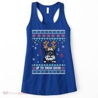 Schnauzer Dog Reindeer Ugly Christmas Xmas Gift Women's Tank Top thumb 0