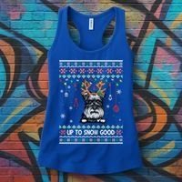 Schnauzer Dog Reindeer Ugly Christmas Xmas Gift Women's Tank Top thumb 3