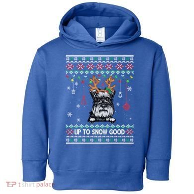 Schnauzer Dog Reindeer Ugly Christmas Xmas Gift Toddler Hoodie