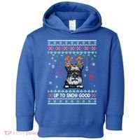 Schnauzer Dog Reindeer Ugly Christmas Xmas Gift Toddler Hoodie thumb 0