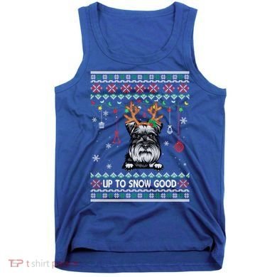 Schnauzer Dog Reindeer Ugly Christmas Xmas Gift Tank Top