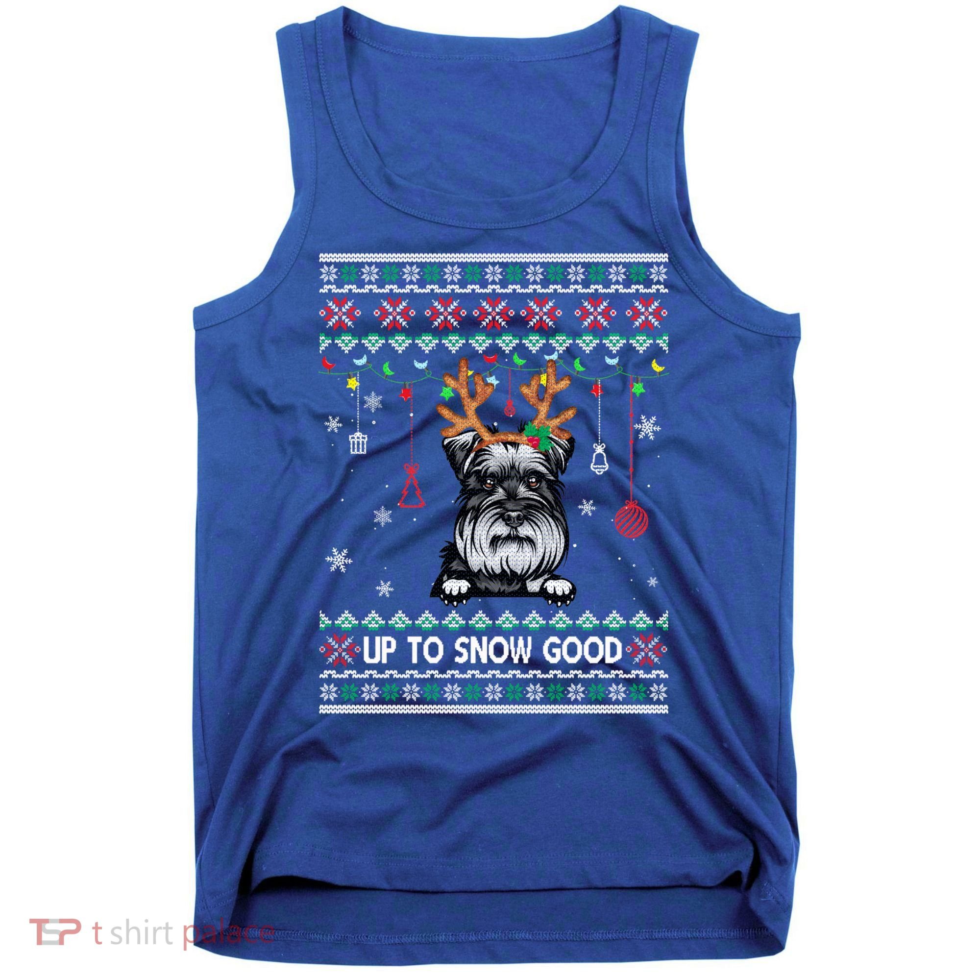 Schnauzer Dog Reindeer Ugly Christmas Xmas Gift Tank Top
