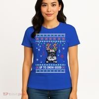 Schnauzer Dog Reindeer Ugly Christmas Xmas Gift Women's T-Shirt thumb 4