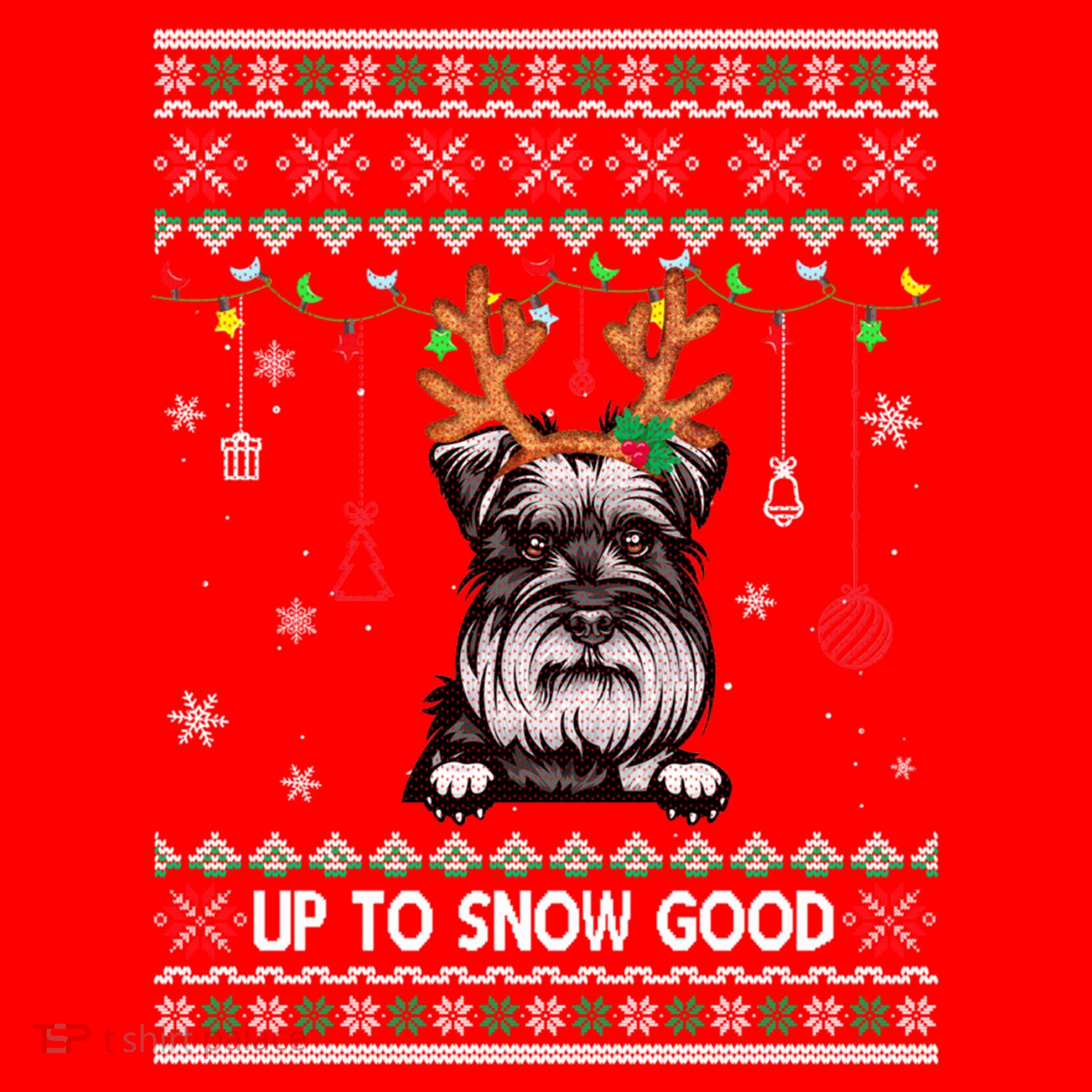 Schnauzer Dog Reindeer Ugly Christmas Xmas Gift Santa Hat
